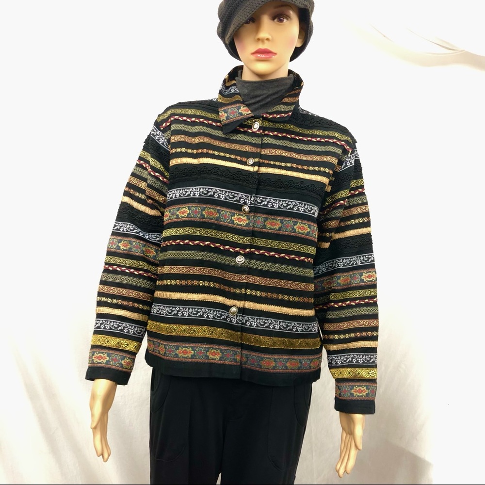 WOMEN'S JACKET COLORFUL EYE CATCHING BUTTON UP COAT, by SHAVER LAKE PETITE SMALL
